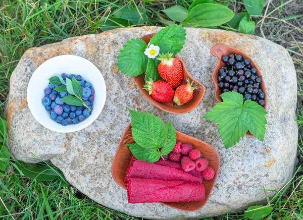 Summer harvest of berries from your garden. A set of different berries.