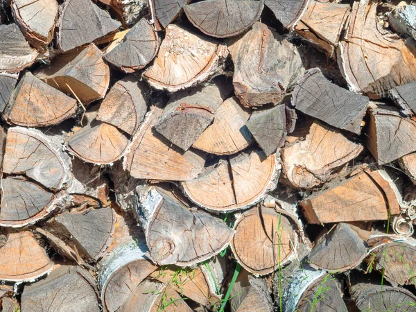 Skládané Dřevo Podpal Připravené Dřevo Oheň — Stock fotografie