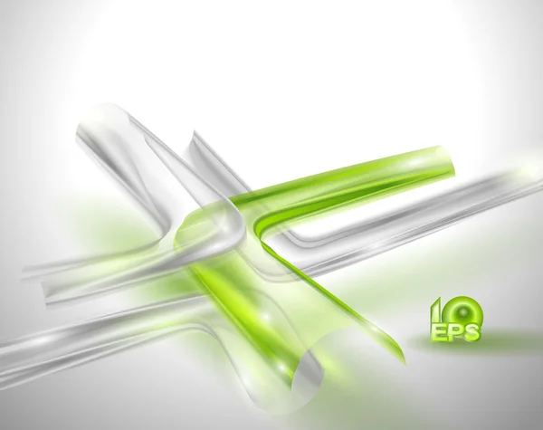 Fondo gris abstracto con elementos verdes — Vector de stock