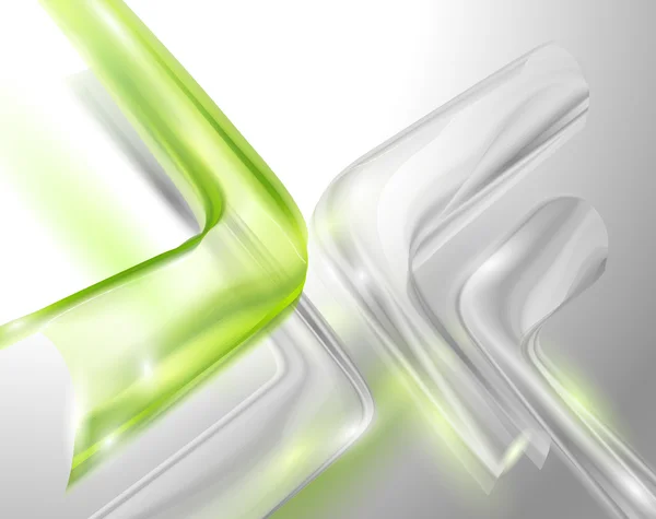 緑の要素を持つ抽象的な灰色の背景 — ストックベクタ