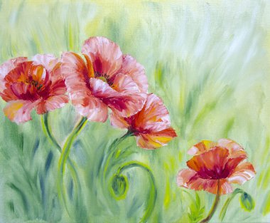 Poppies, tuval üzerine yağlıboya resim