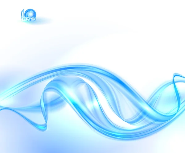 Fond moderne abstrait blanc avec vagues bleues — Image vectorielle