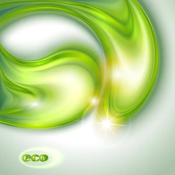 Fondo verde abstracto con gotas de agua — Vector de stock