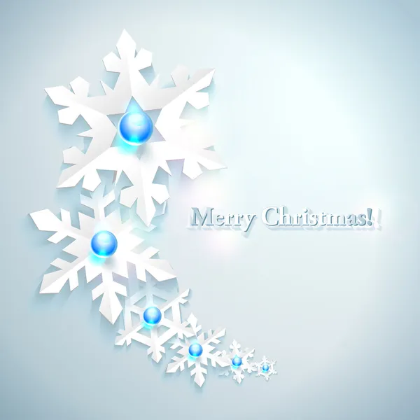 Аннотация Christmas Background with paper snowflakes — стоковый вектор