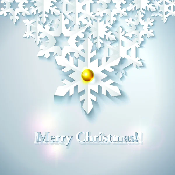 Аннотация Christmas Background with paper snowflakes — стоковый вектор