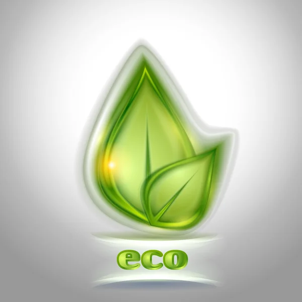 Blad pictogram groene achtergrond — Stockvector