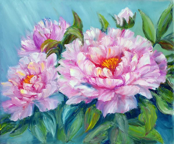 Peonies, tuval üzerine yağlıboya resim