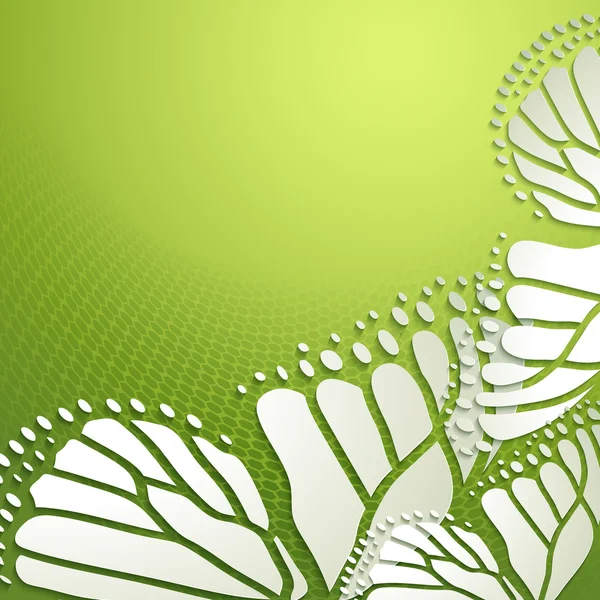 Fond abstrait avec papillon vert — Image vectorielle