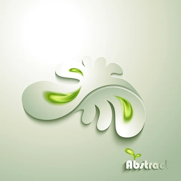 Planta de papel abstracta con elementos verdes — Vector de stock