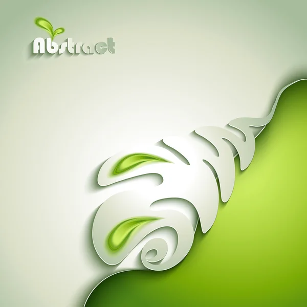 Planta de papel abstracta con elementos verdes — Vector de stock