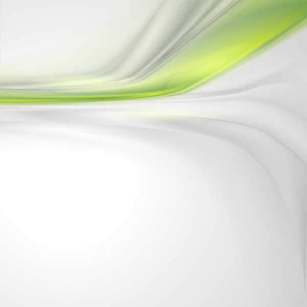 Серый мягкий абстрактный фон с зеленым элементом

