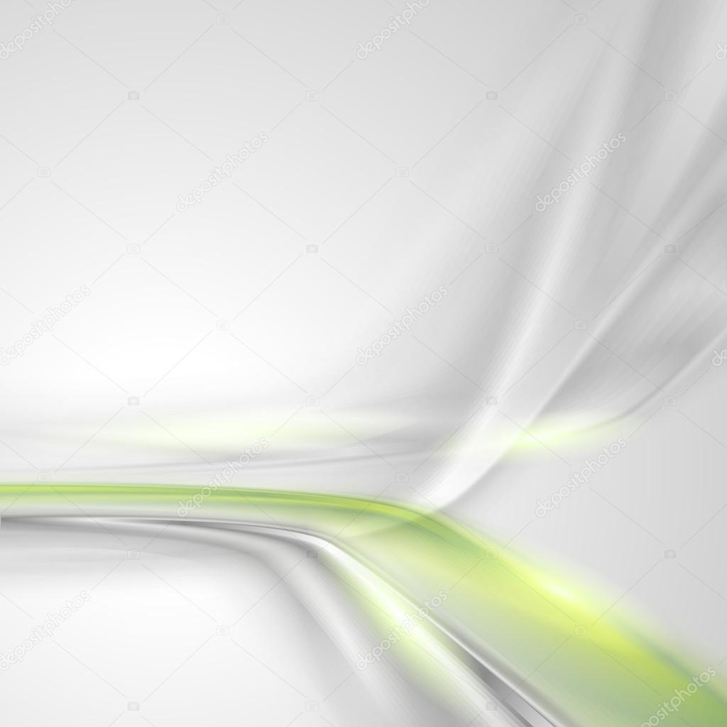Grey soft abstract background with green element