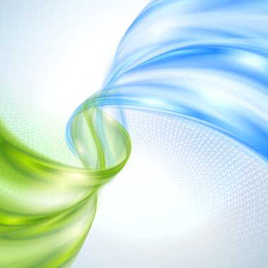 Abstract green and blue wave background clipart