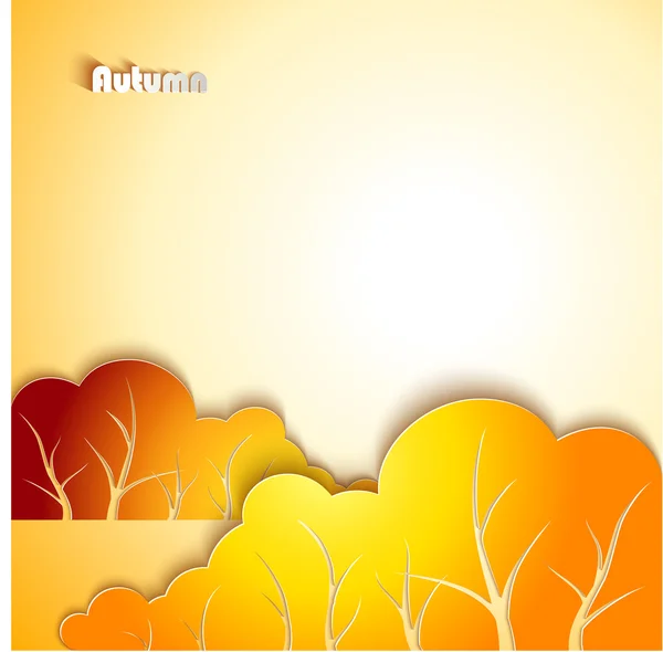 Abstract autumn landscape. Paper design background. — Stock Vector