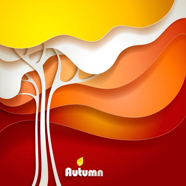 Árbol de otoño abstracto — Vector de stock