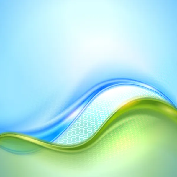 Abstrakter blauer und grüner Wellenhintergrund — Stockvektor