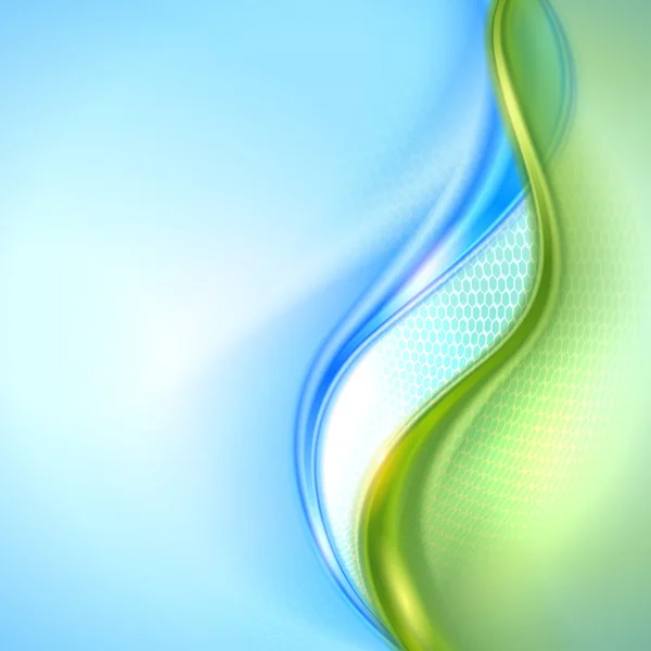 Résumé bleu et vert fond ondulant — Image vectorielle