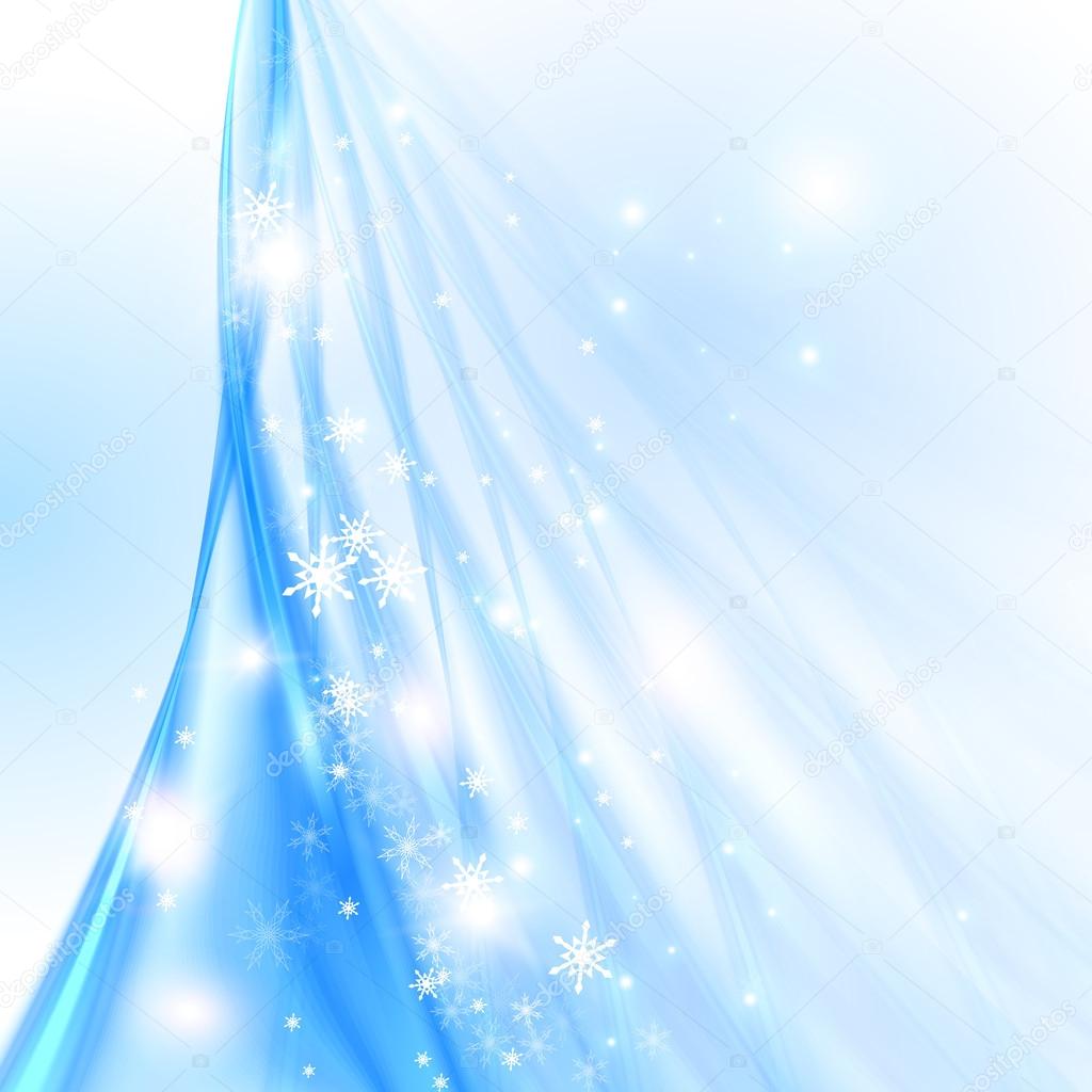 Abstract blue background with Christmas tree