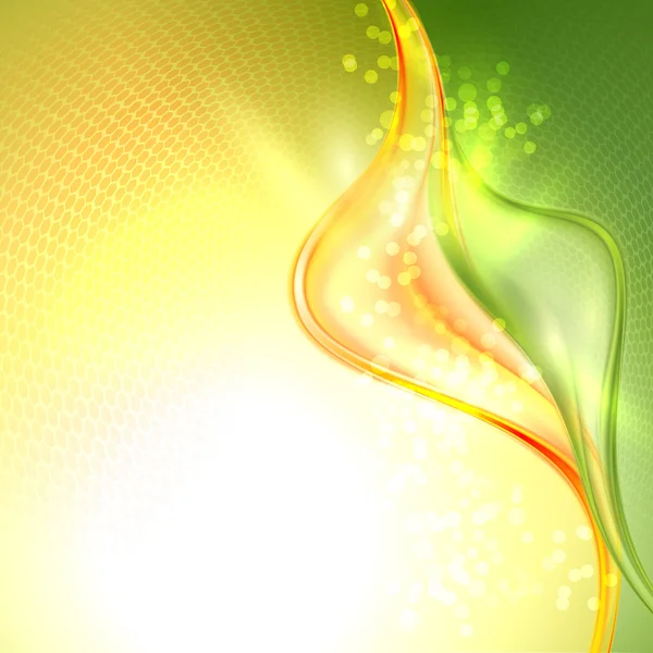 Abstrakte grüne und gelbe wellenförmige Hintergrund — Stockvektor