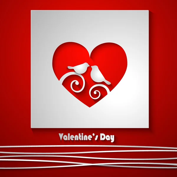 Tarjeta de felicitación del día de San Valentín sobre fondo rojo — Archivo Imágenes Vectoriales