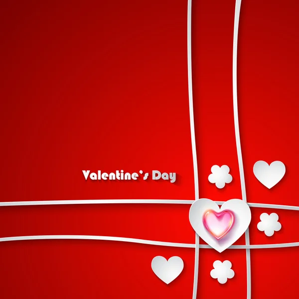 Valentýn přání na červeném pozadí — Stockový vektor