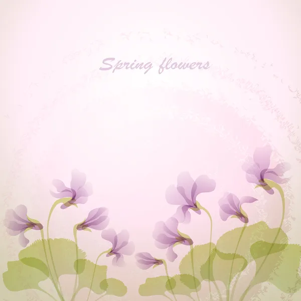 Весенние фиолетовые цветы. Тендерный фон . — стоковый вектор