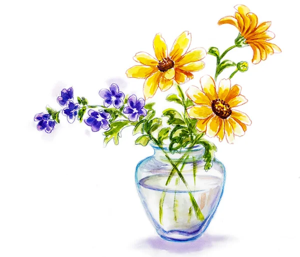 Spring flowers in vase — Stock Photo, Image