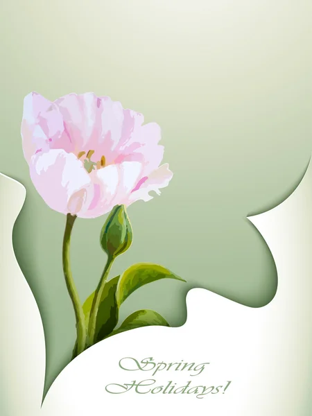 Primavera flores invitación plantilla tarjeta . — Vector de stock