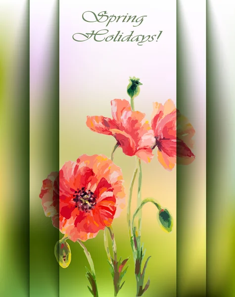 Primavera flores invitación plantilla tarjeta . — Archivo Imágenes Vectoriales