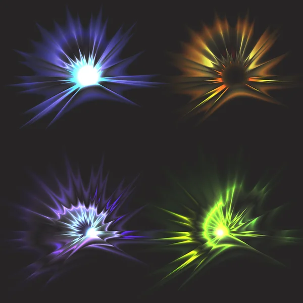 Instellen van de vector gloeiende lichteffect sterren — Stockvector