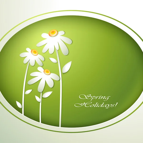 Primavera flores invitación plantilla tarjeta . — Vector de stock