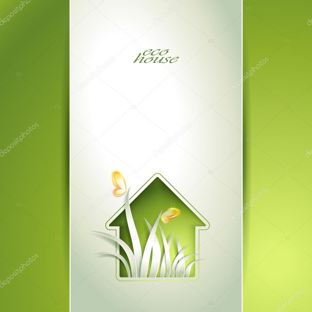 Spring green house invitation template card.