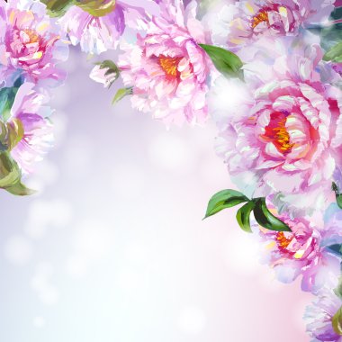 Peonies çiçek arka plan.