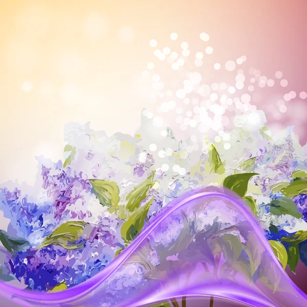 ライラックの花の背景. — ストックベクタ