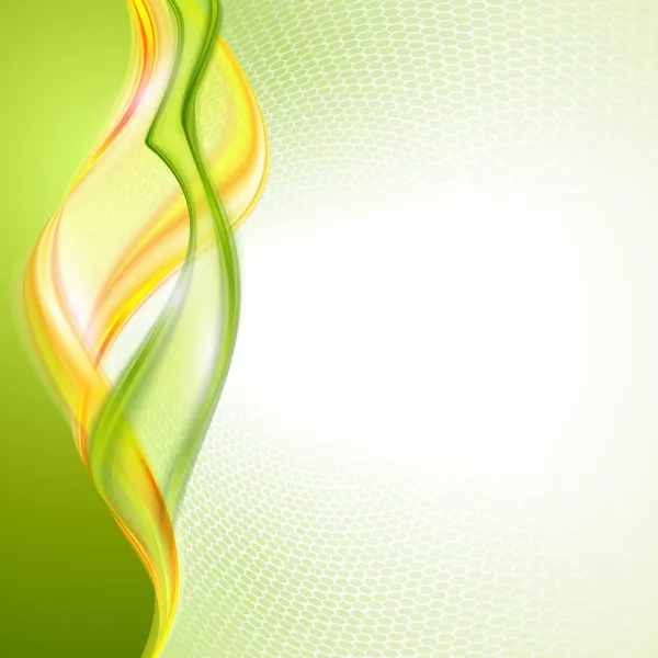 Fondo de onda verde amarillo abstracto — Vector de stock