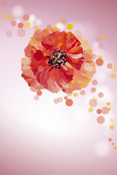 Papoilas. Verão flores convite modelo cartão — Vetor de Stock