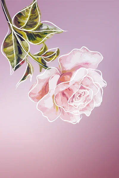 ¡Rose! Plantilla de invitación flores de verano — Vector de stock