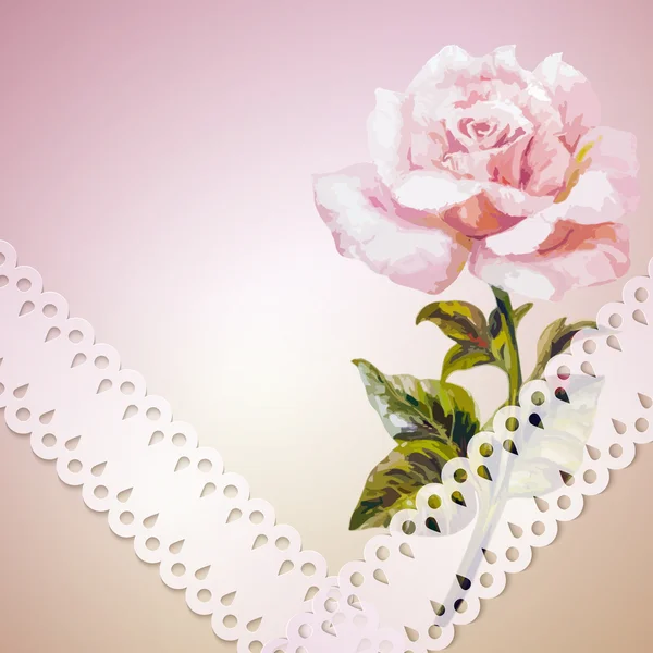 ¡Rose! Plantilla de invitación flores de verano — Vector de stock