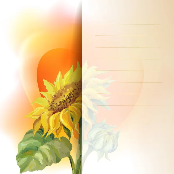 Sunflower frame background — Stock Vector