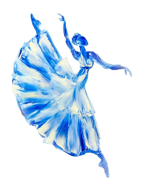 Pintura a óleo sobre tela, bailarina azul — Fotografia de Stock