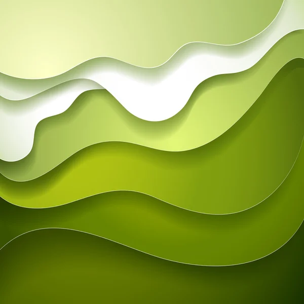 Fondo de papel de onda verde abstracto — Vector de stock