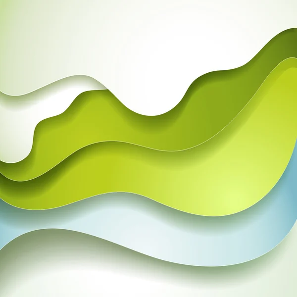 抽象的な緑の波の用紙の背景 — ストックベクタ