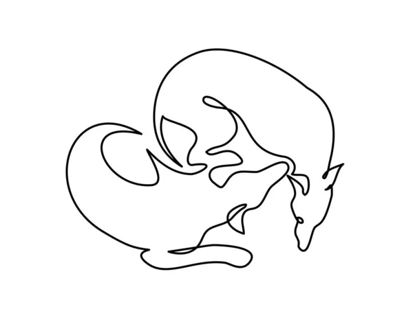Whippet, silueta realista galgo contorno sobre fondo blanco. Arte de línea. Ilustración vectorial Vector De Stock