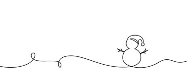 Mutlu Noel süslemeleri. Kardan adamla dalgalı çizgi