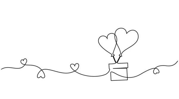 Decoração de cartão de dia dos namorados. Balões de corações. Conceito de amor —  Vetores de Stock