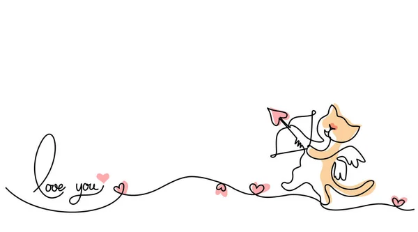 Dekorace na Valentýna. Fanny Cat se srdcem. Royalty Free Stock Ilustrace