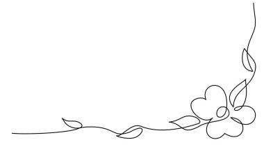 Güzel çiçekli kart dekorasyonu. Devamlı bir çizim çizimi