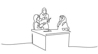 Arap ve Avrupalı kadınların iş kadınları sözleşmeyi tartıştılar.