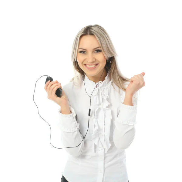 Girl with mobile — Stock Photo, Image