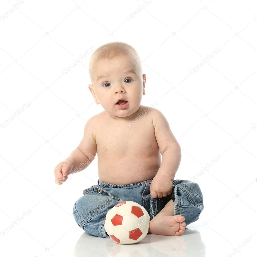 Baby and soccer ball